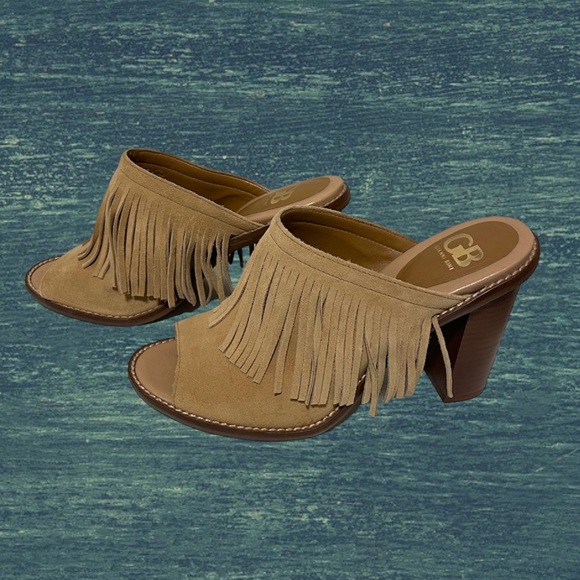 Gianni Bini Suede Fringe Road Tripz Mules - Picture 5 of 8